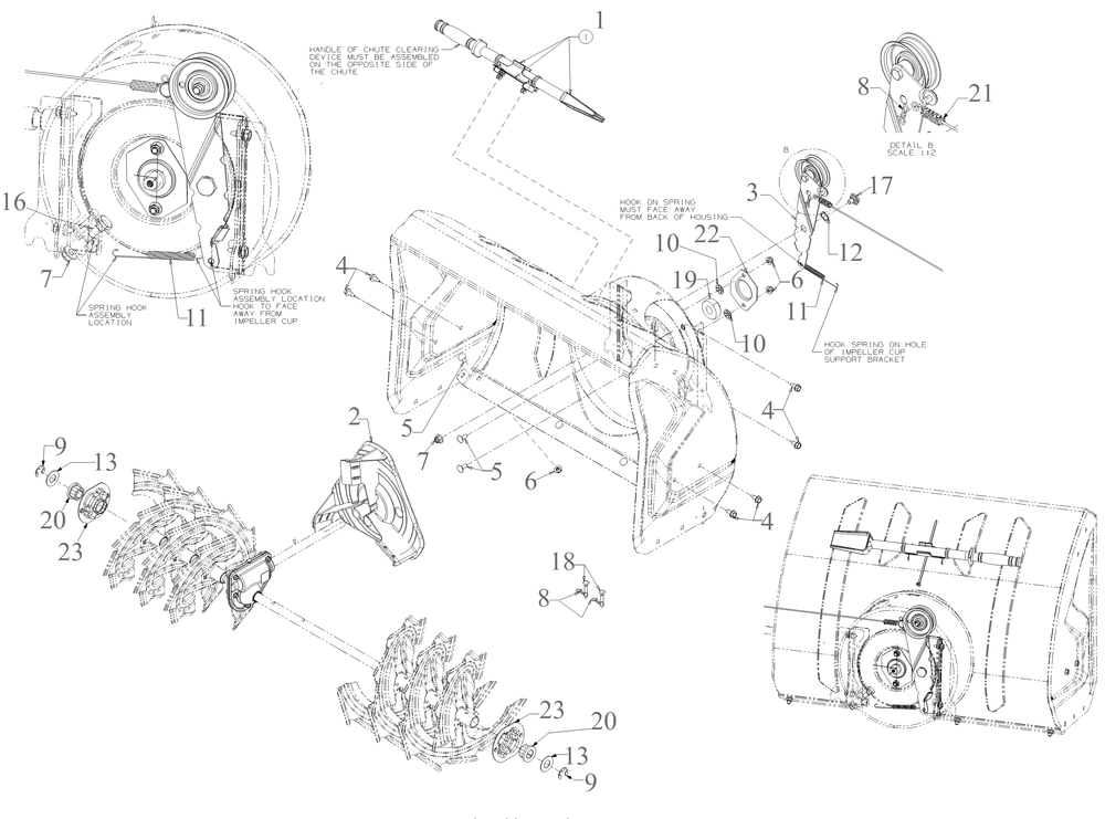 Impeller 2 Diagram and Parts List for 2X24-INCH (31AM6BVRB10)(2023) Cub Cadet Snow Blower